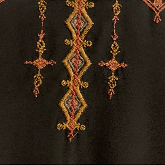 JOHNNY WAS VIKA EMBROIDERED boho SILK velvet blouse L - Picture 9 of 15